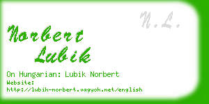 norbert lubik business card